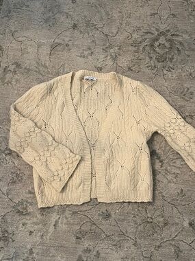 Bell sleeve knit cardigan - cream